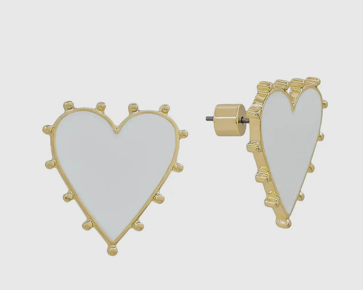 Studded Heart Earrings water resistant