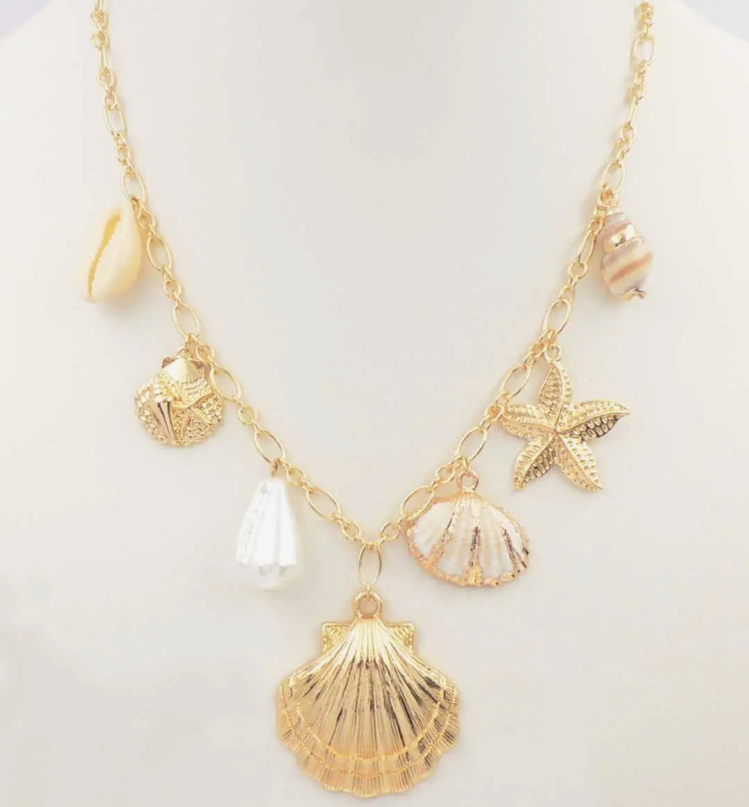 Shell Collecting Charm Necklace