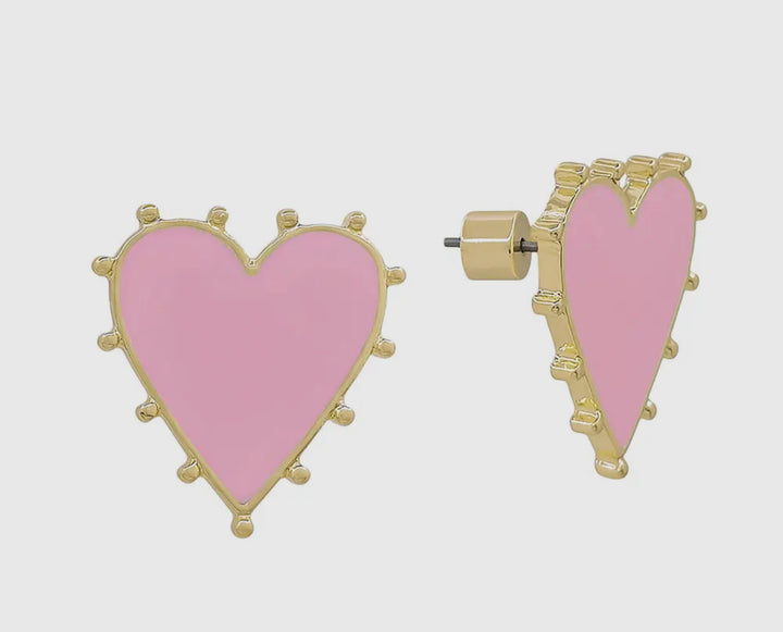 Studded Heart Earrings water resistant