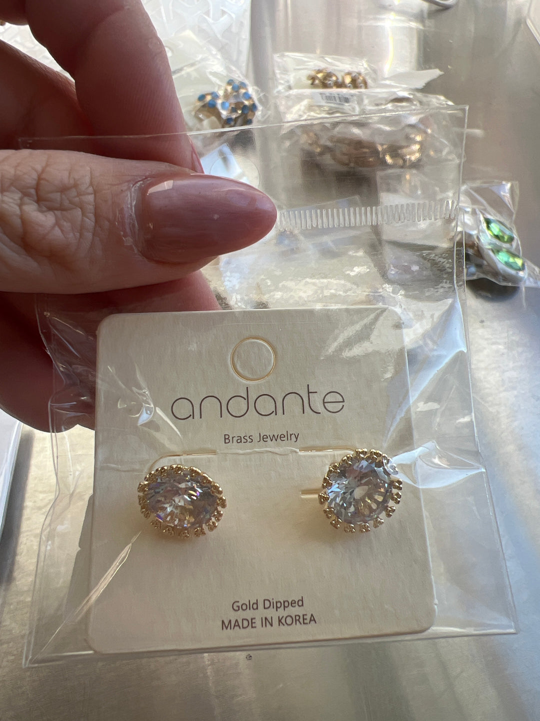 Gold dipped diamond studs
