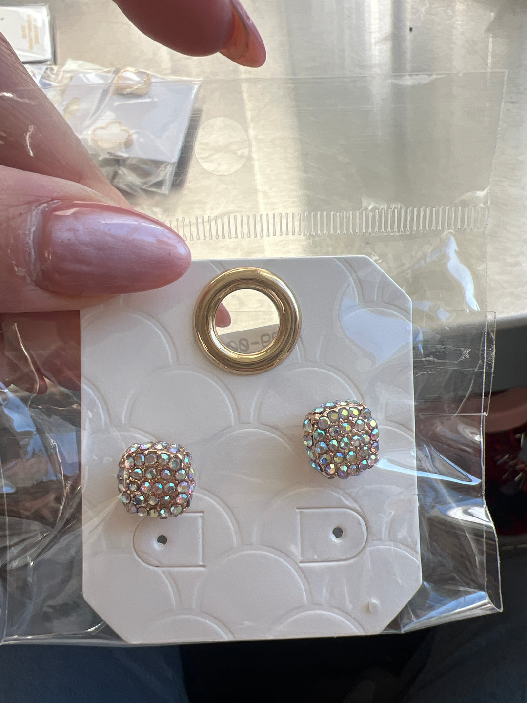 Square diamond studs