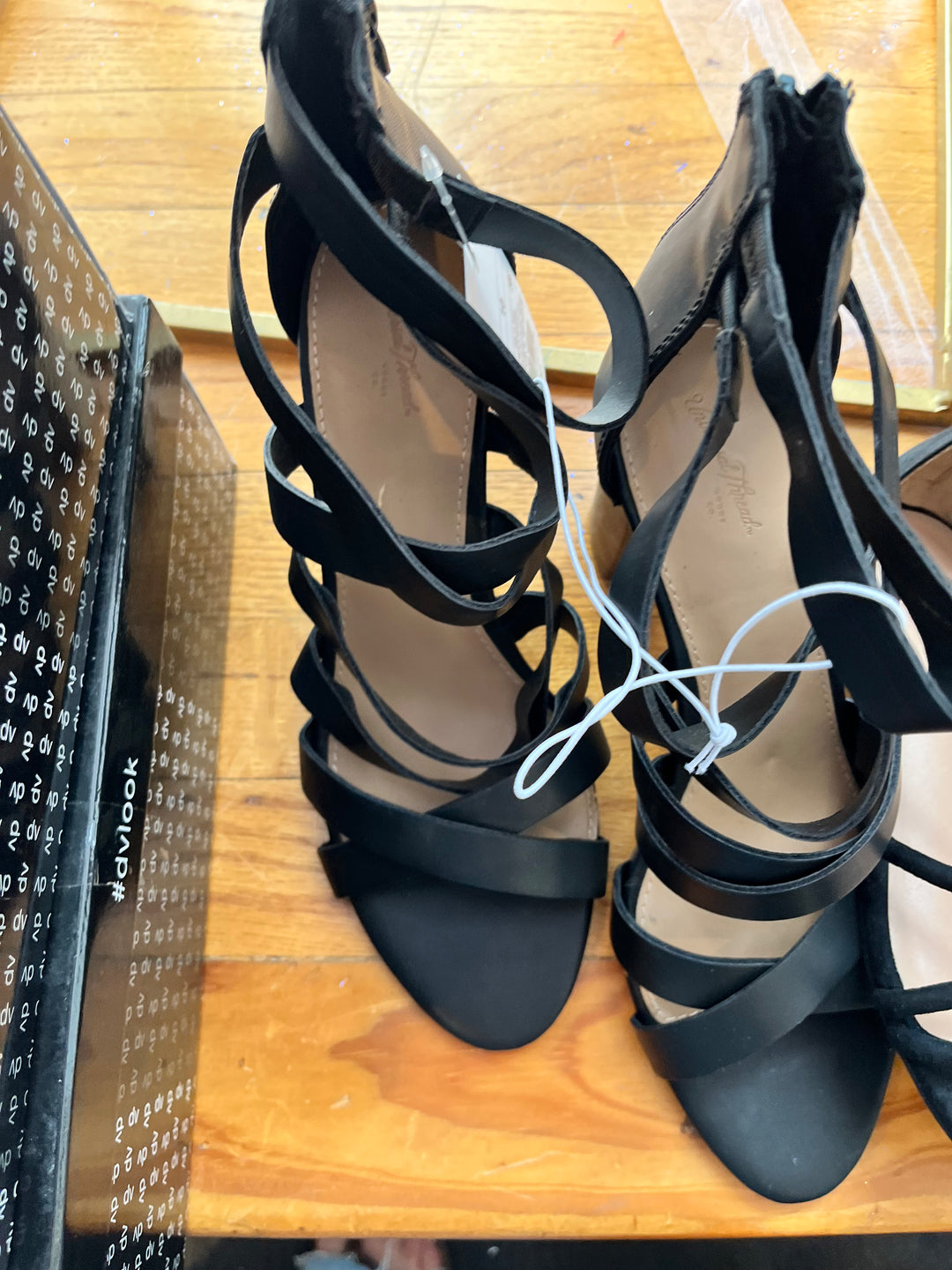 Black strappy heel