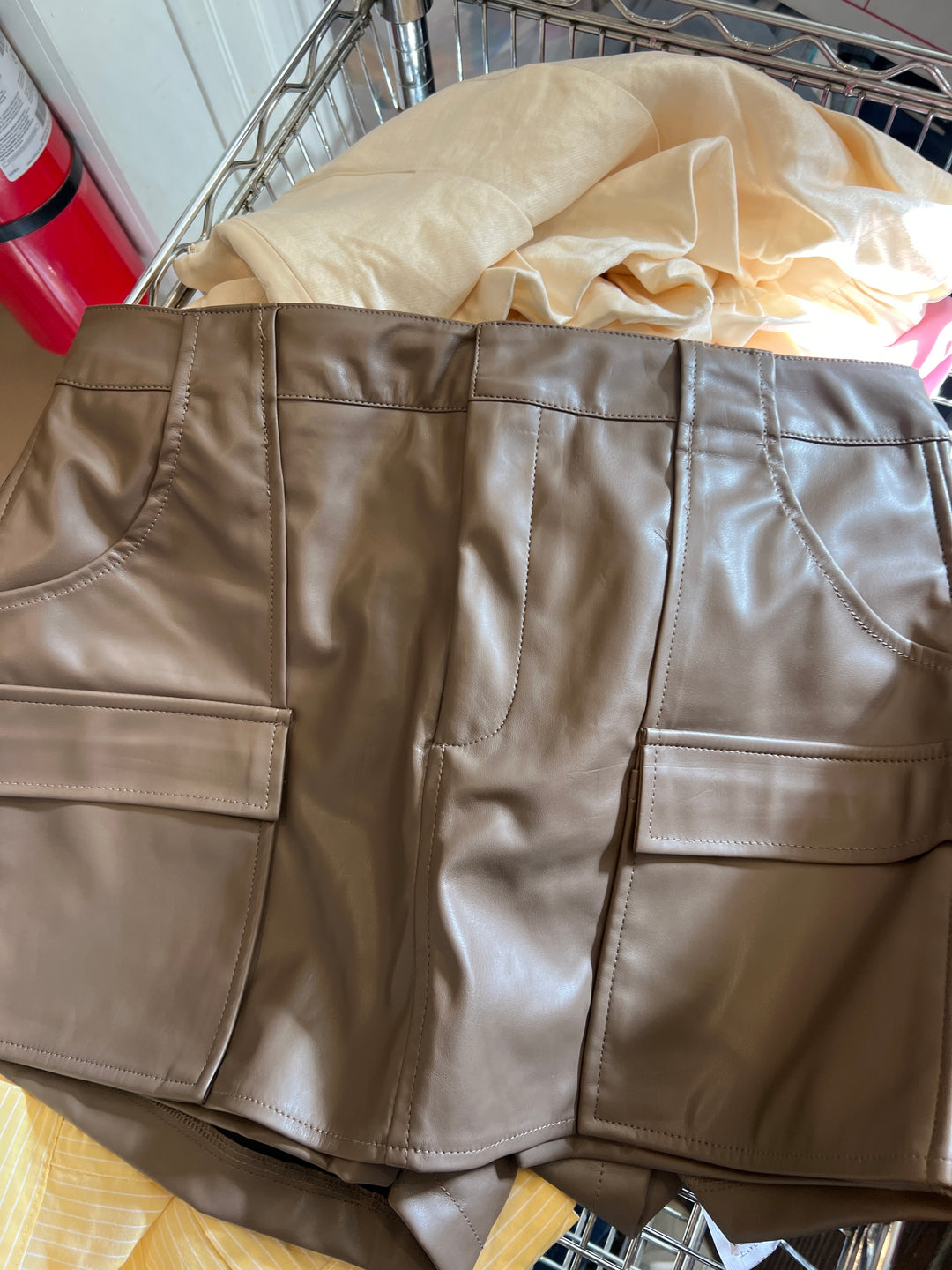 Leather Skort Brown