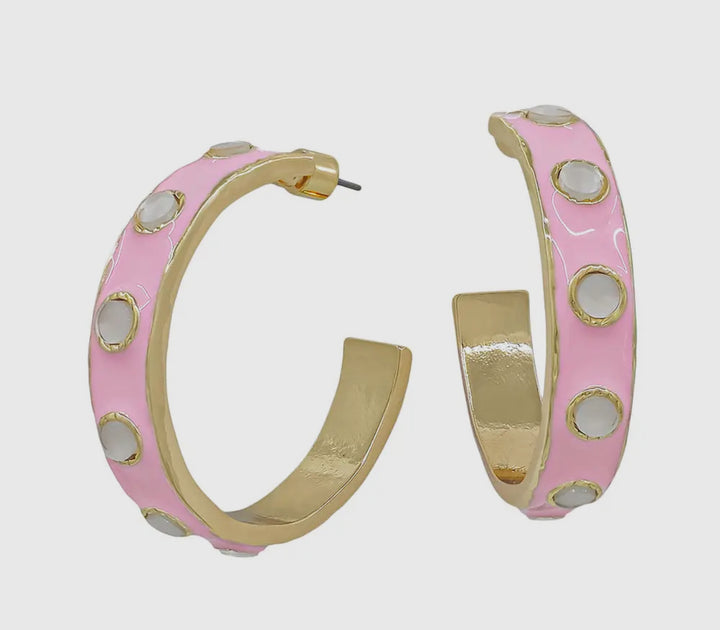 Dotted Cream Hoops water resistant
