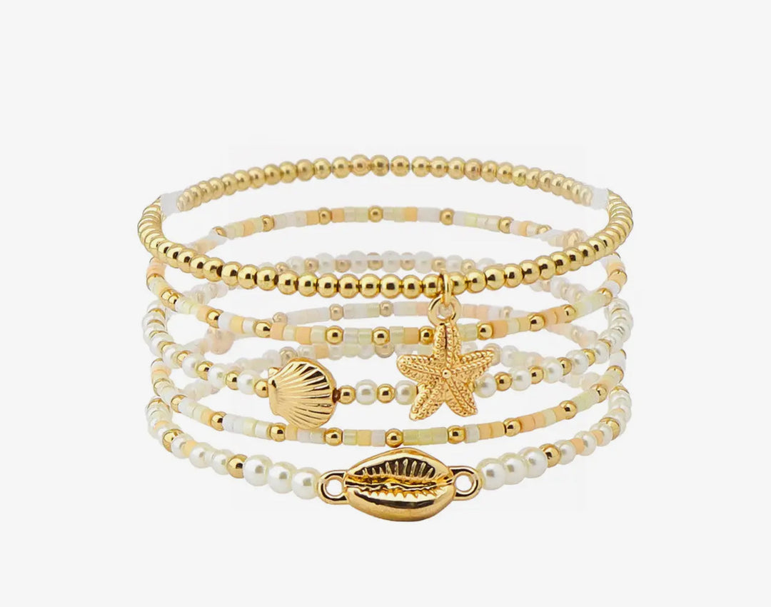 Seashell Stretch Bracelet Set