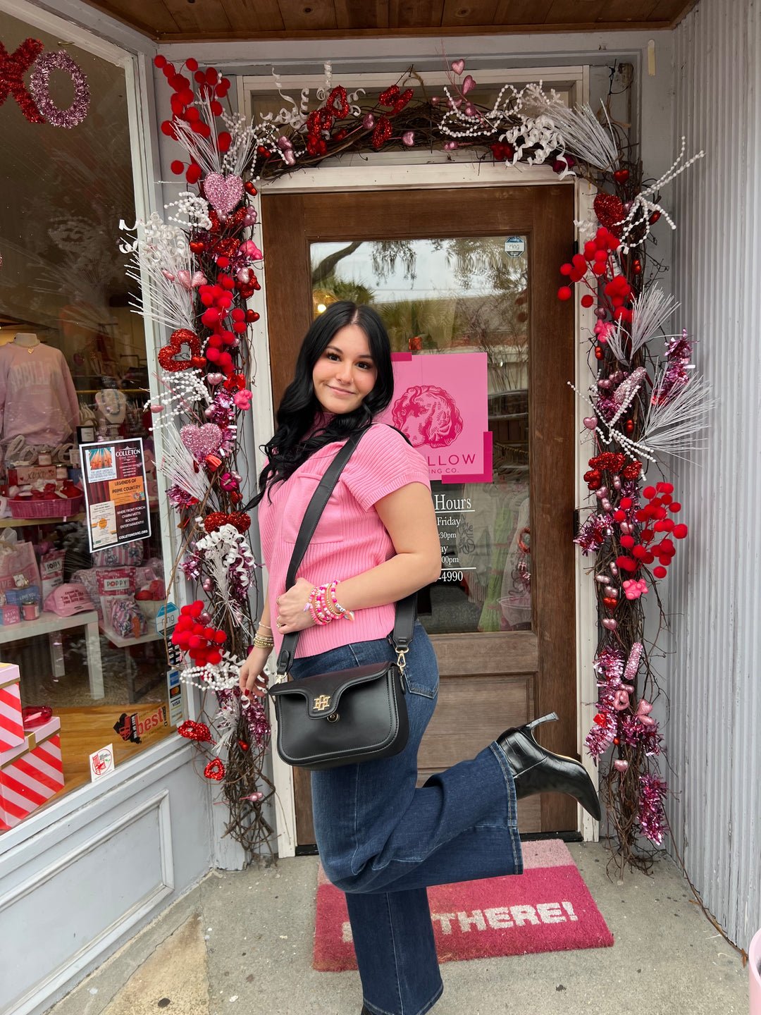 V-Day Pink Mock Neck Sweater