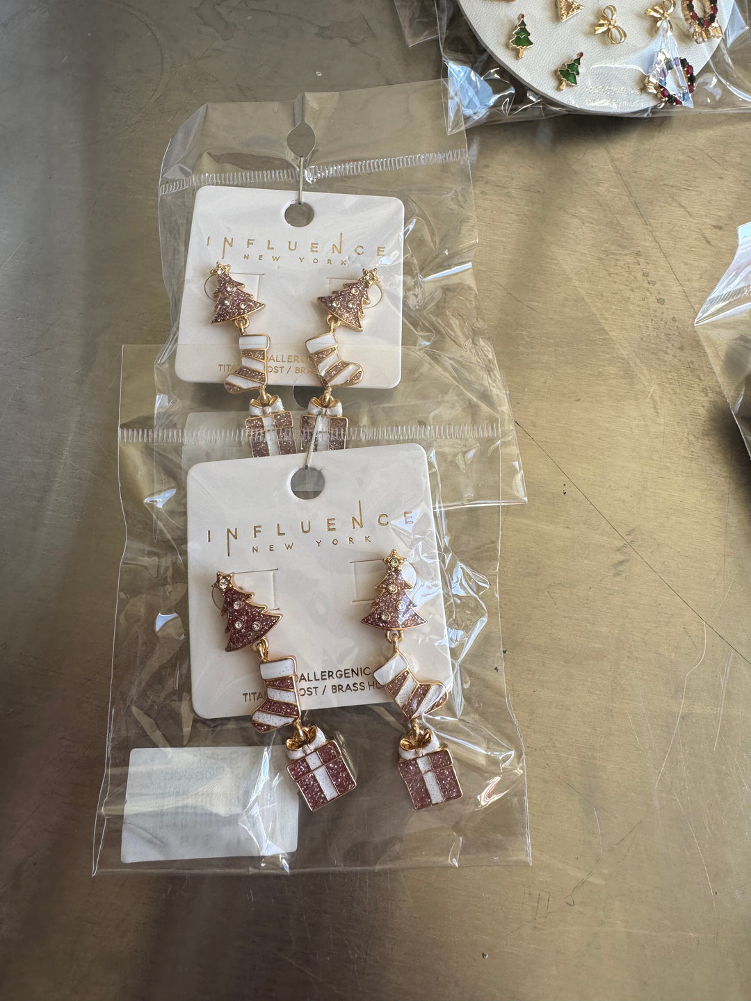Pink stocking Dangles