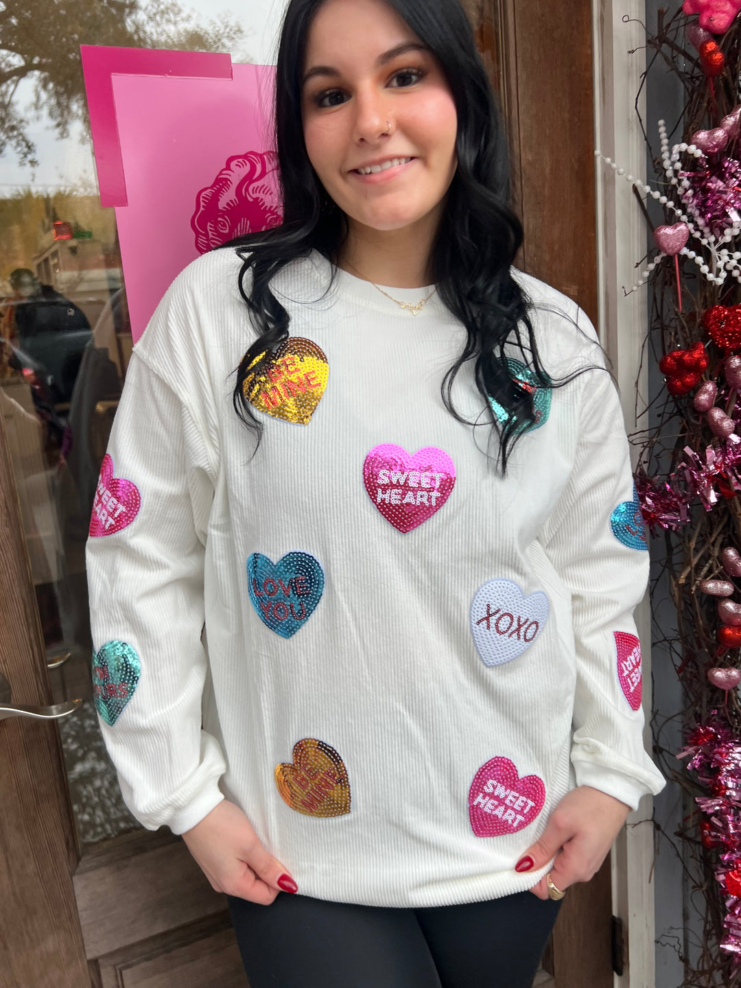 V-Day Candy Hearts Sweater