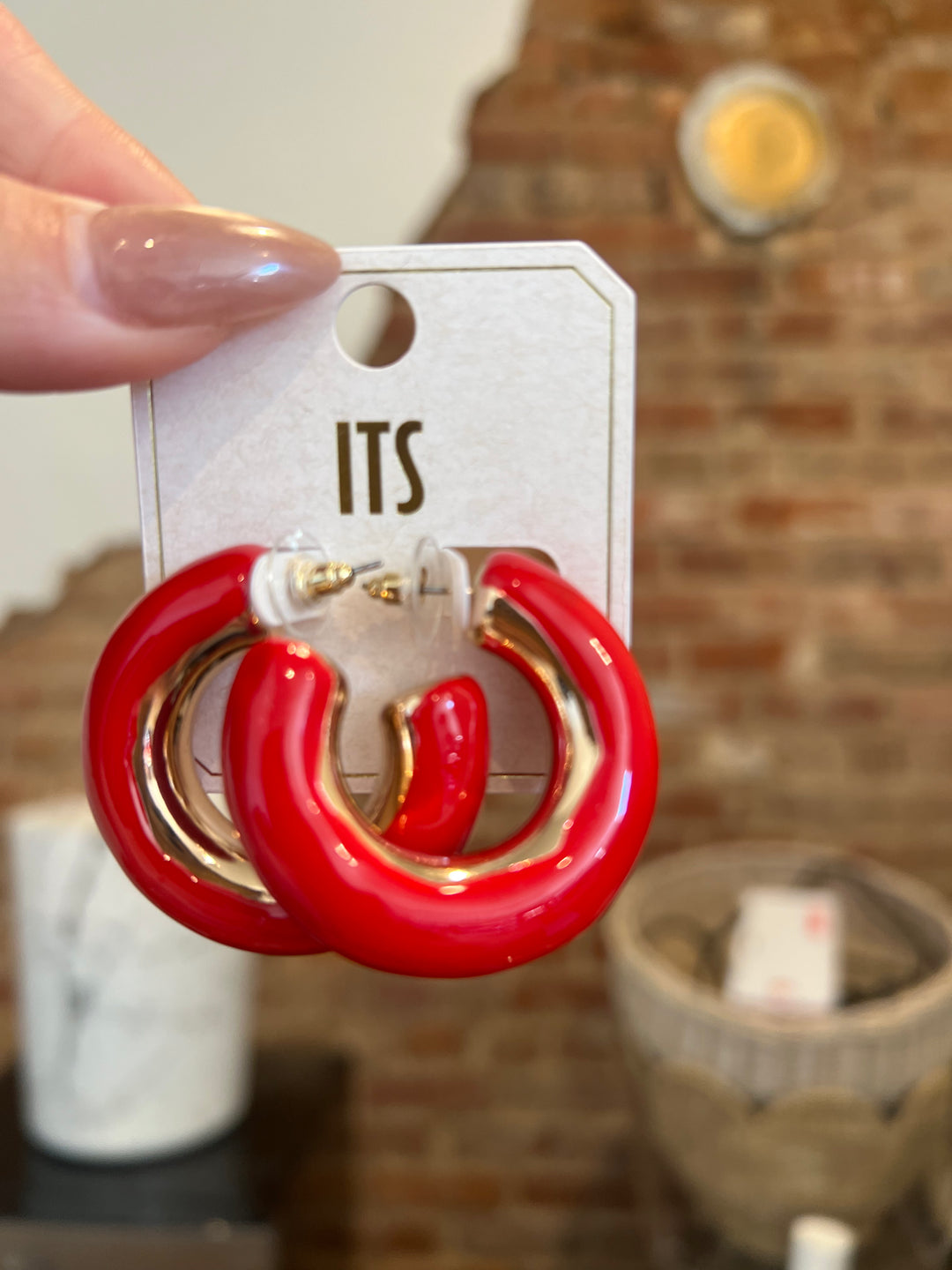 Large Christmas Red Hoops