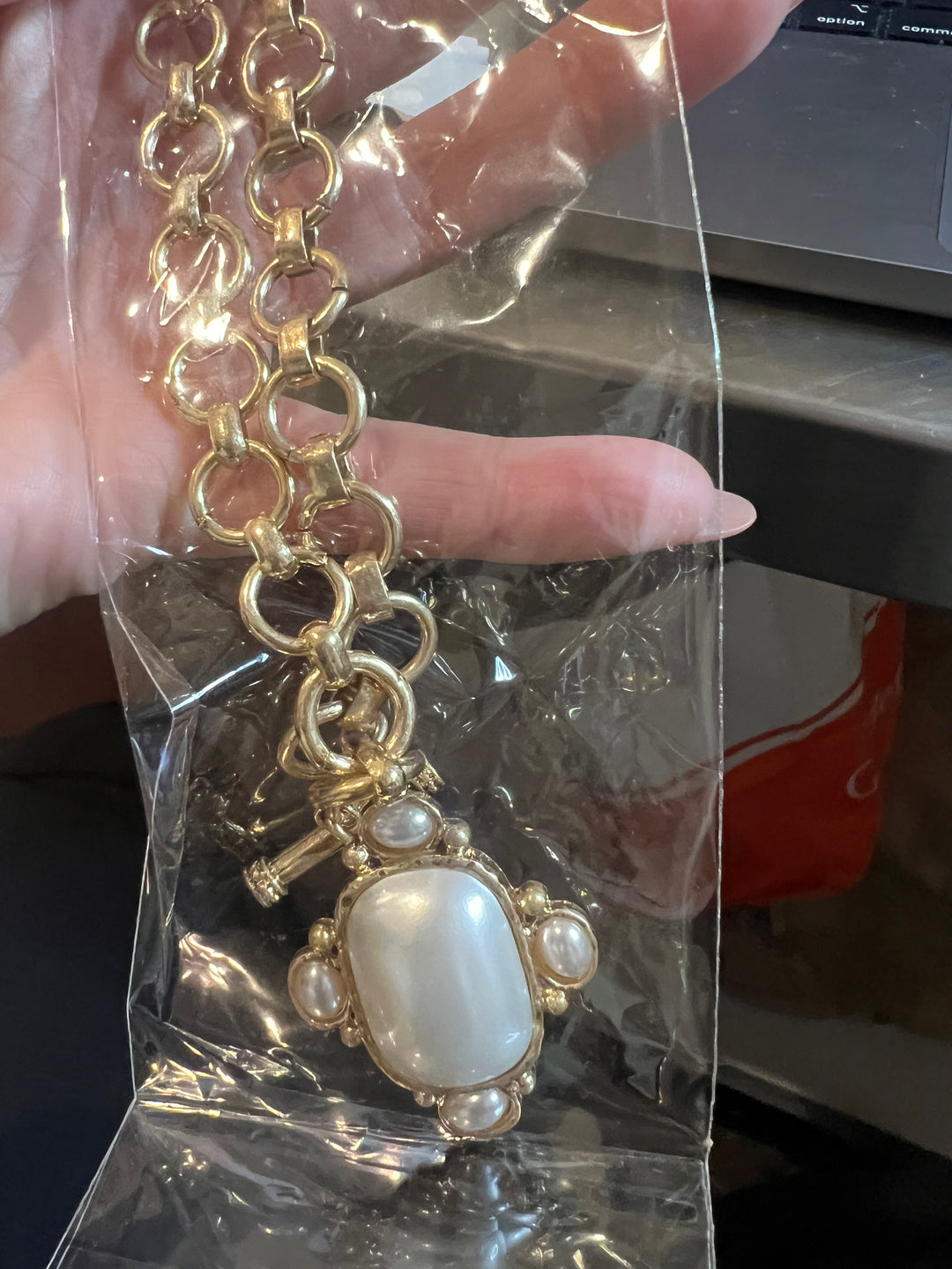 Waterproof Pearl Medallion Necklace