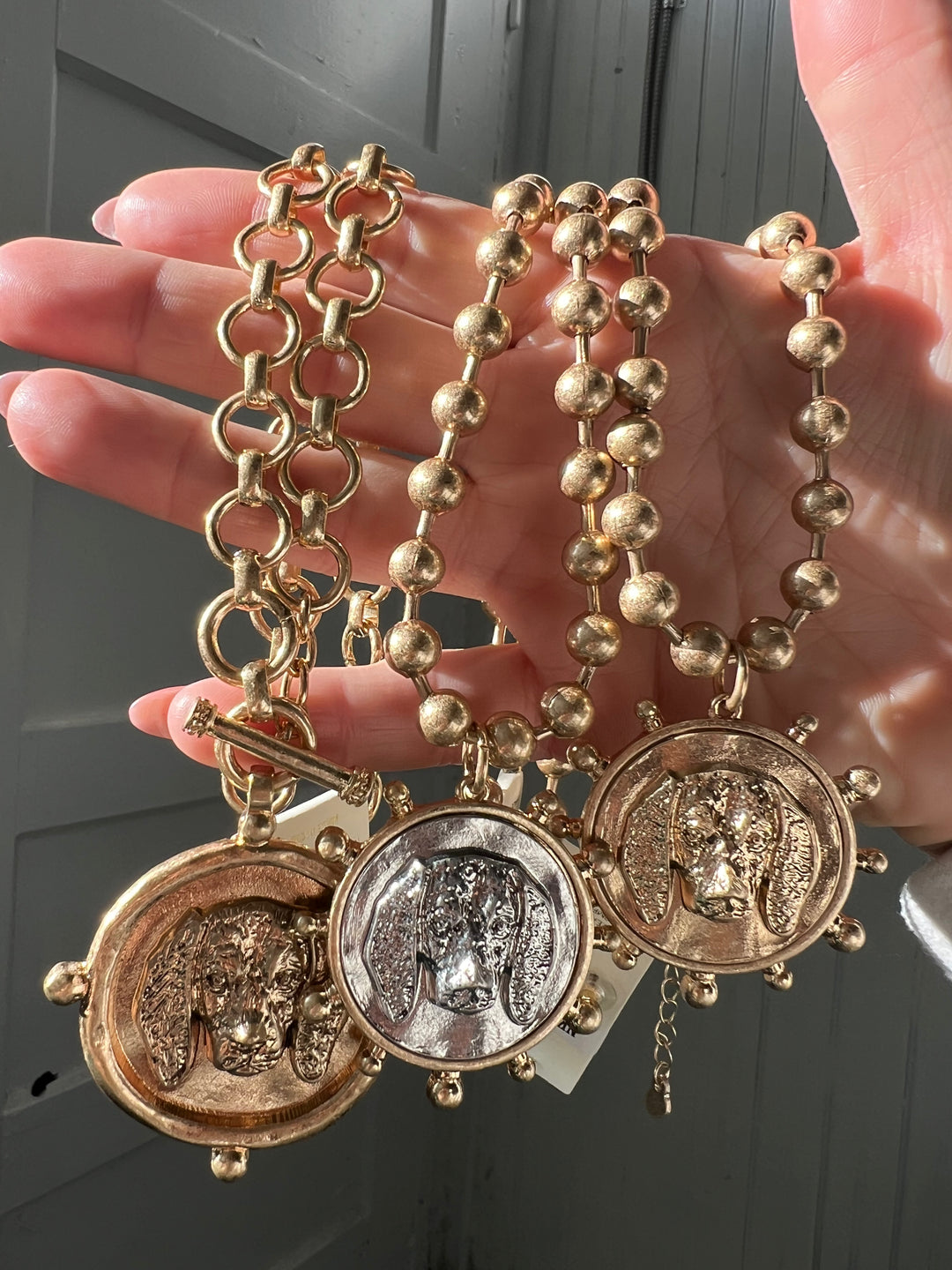 Dog Head Medallion Necklace