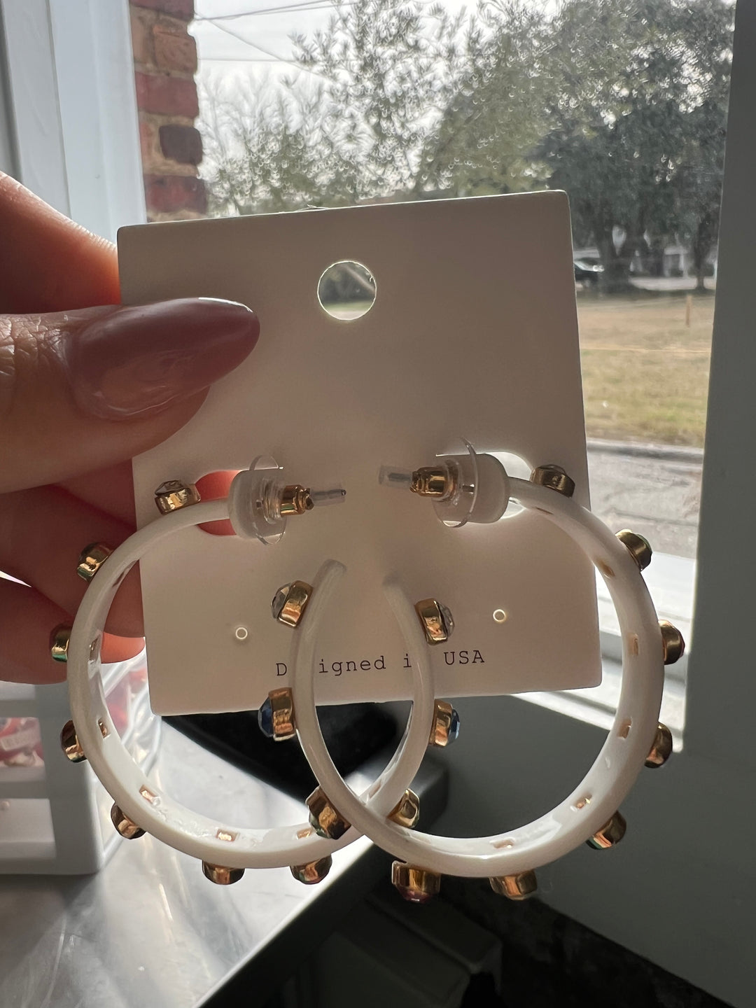 Colorful Diamond Hoops