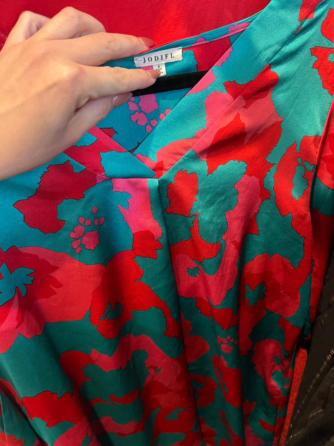 Jodifl Pink & Teal Cheetah Top (S)
