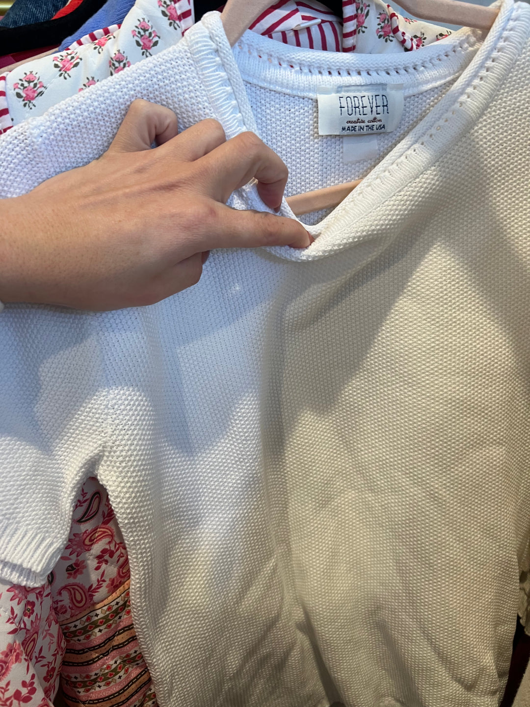 Forever Made in USA White Sweater Top