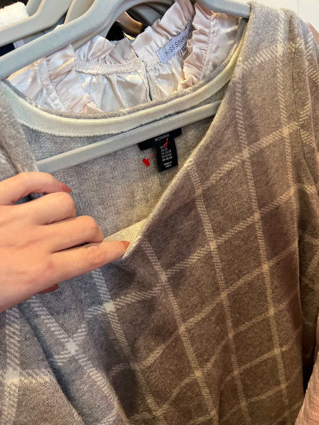 Grey Plaid Sweater (3x)