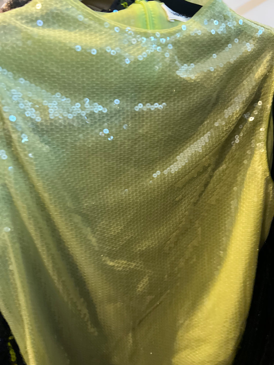 lime green sparkle tank (l)