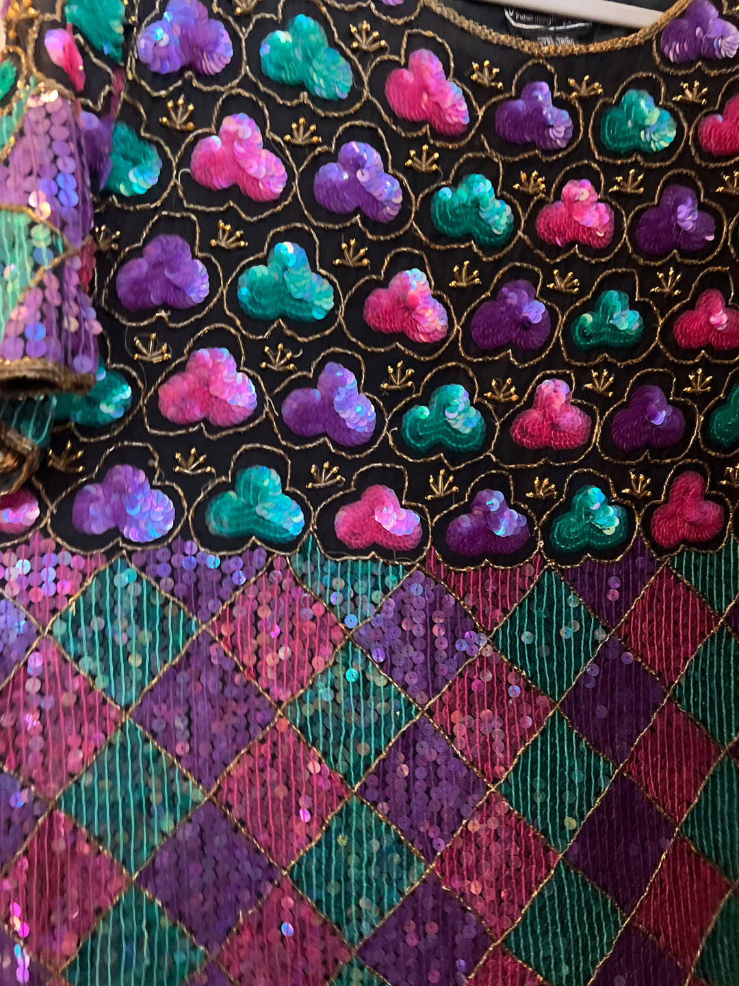 Colorful Floral Beaded Top