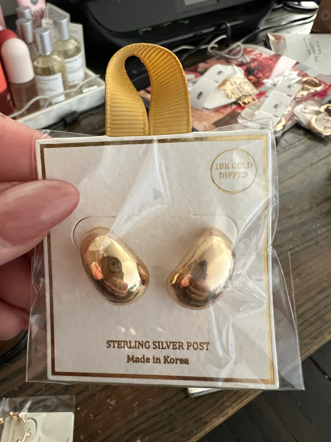 Gold Fancy Lady Studs