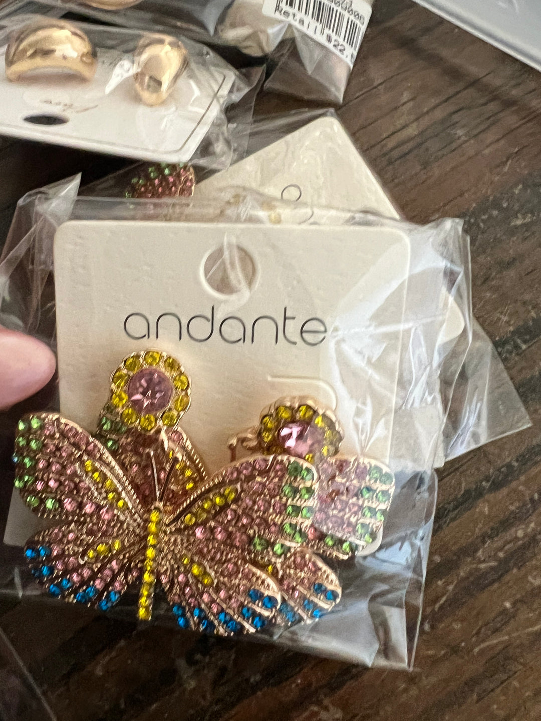 Butterfly Multi crystal earrings