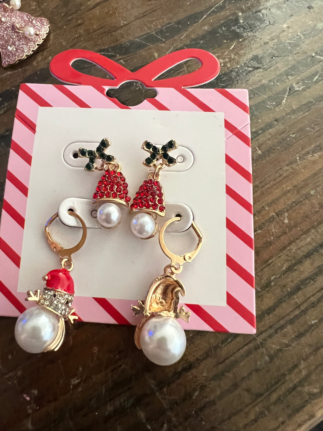 Two pack christmas earrings