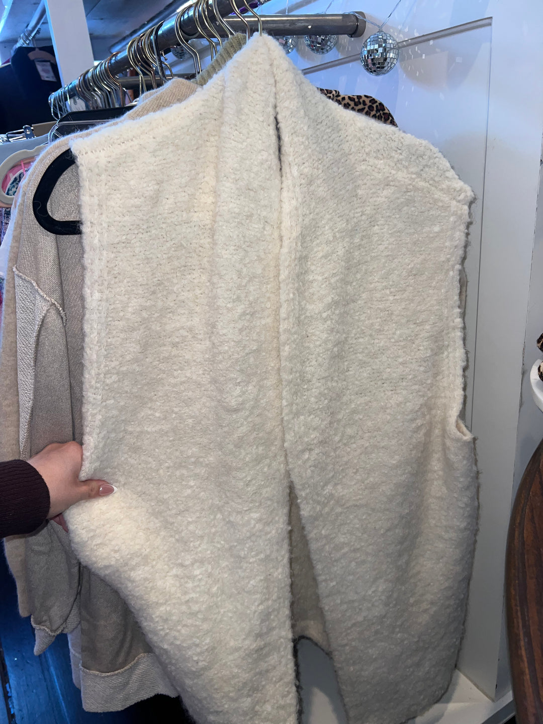 Cream Sherpa Vest (L)