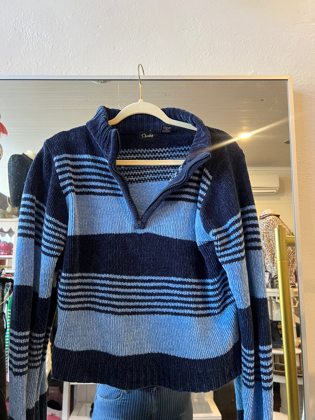 Vintage Blue Striped Pullover