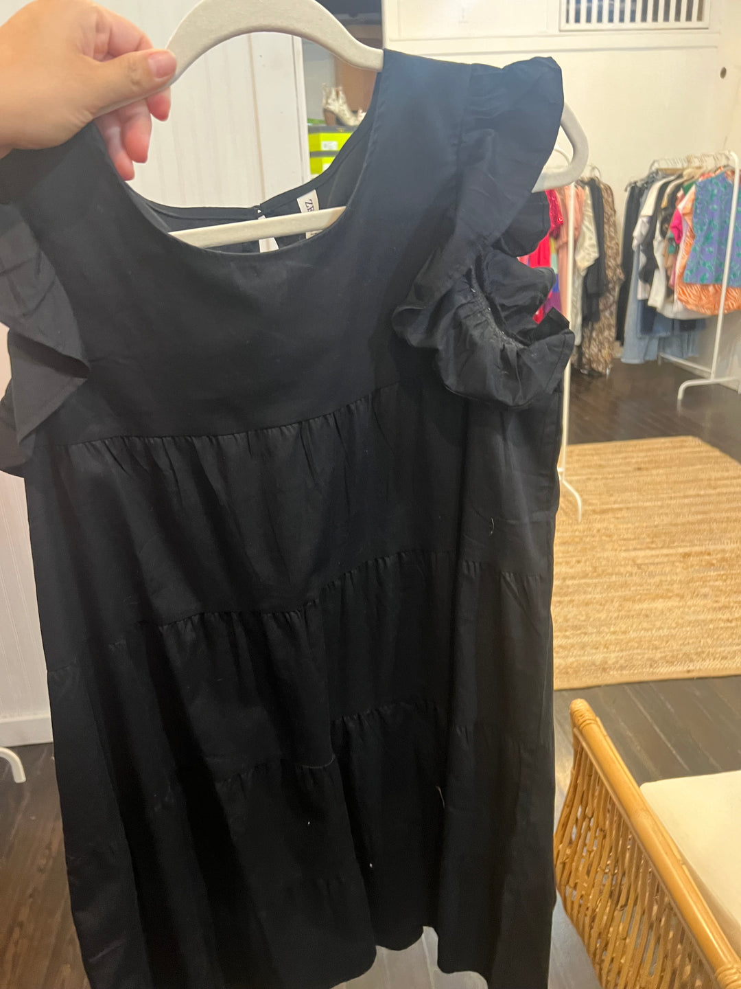 Multi Tiered Black Dress