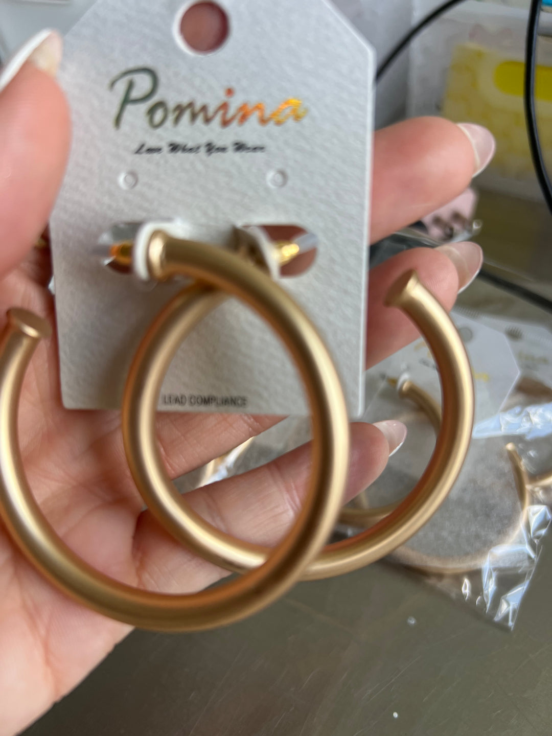 Oversized Matte Gold Hoop