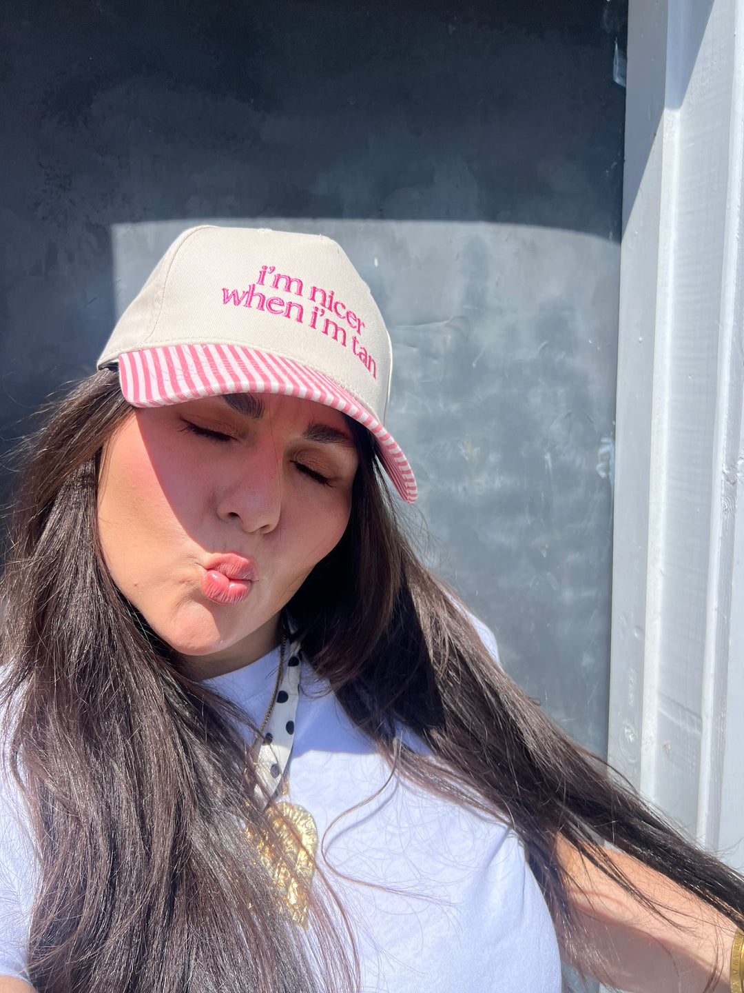 Striped Summer Trucker Hat