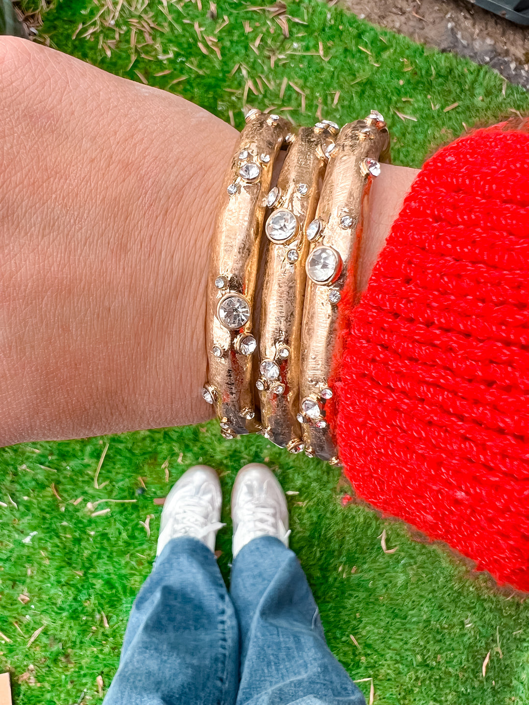 Diamond Gold Stack Bangle