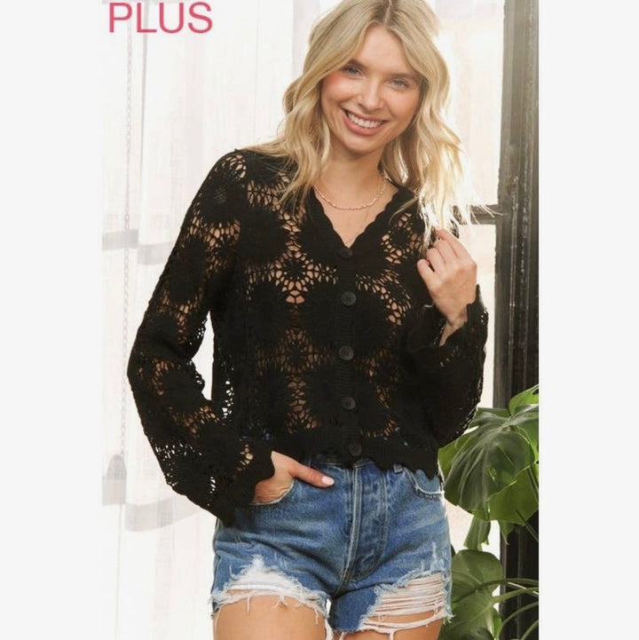 Crochet Button Down Top (plus)