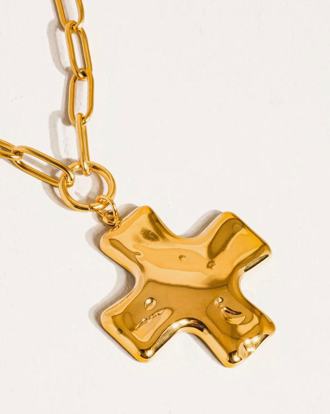 Bari 18k non-tarnish cross necklace