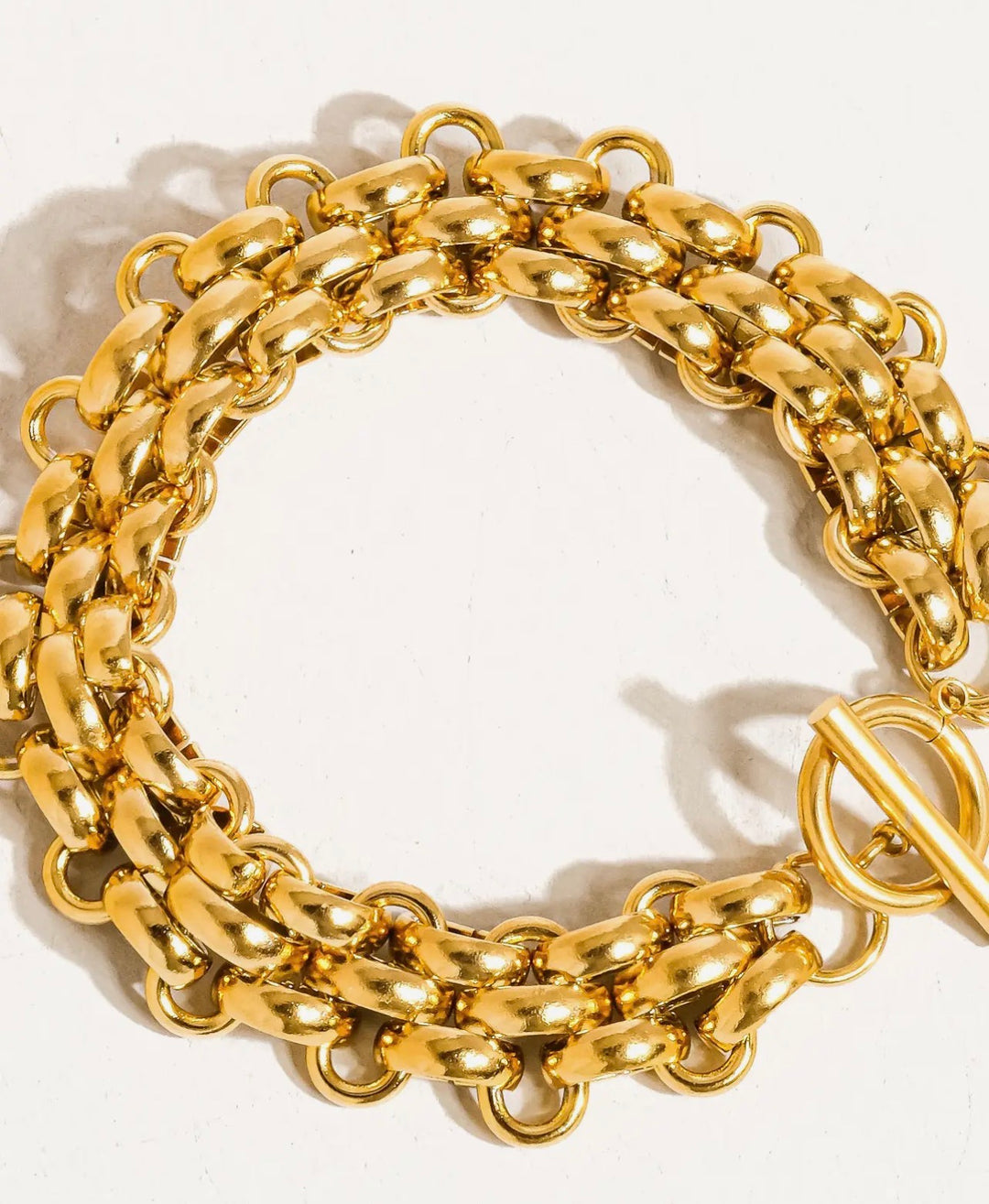Donni 18k gold non tarnish weave bracelet