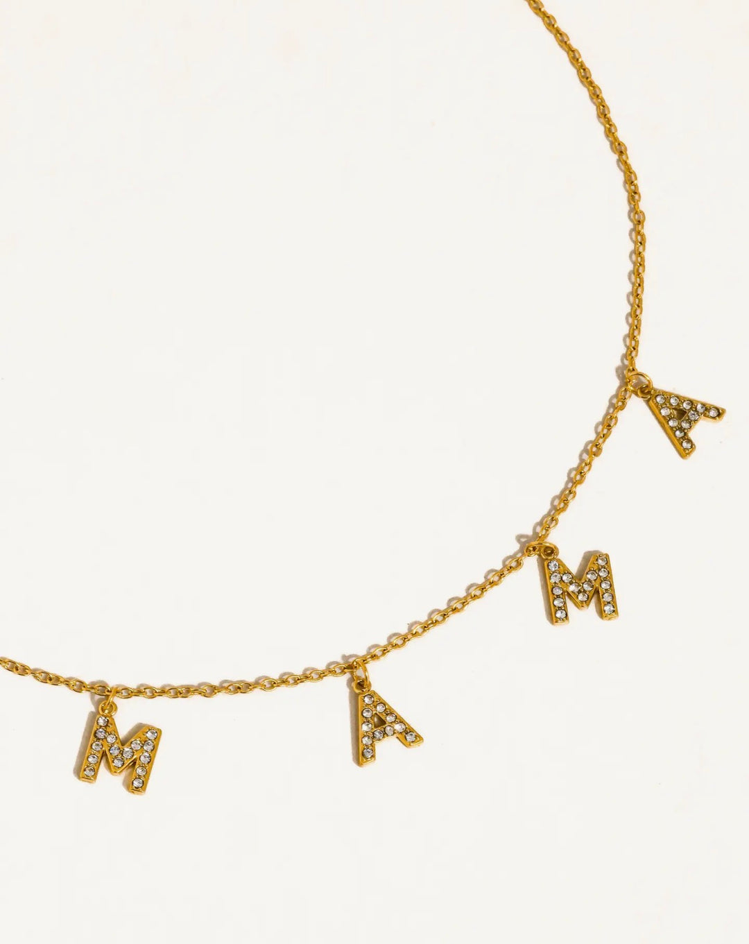 Moana 18k gold non tarnish cz mama necklace