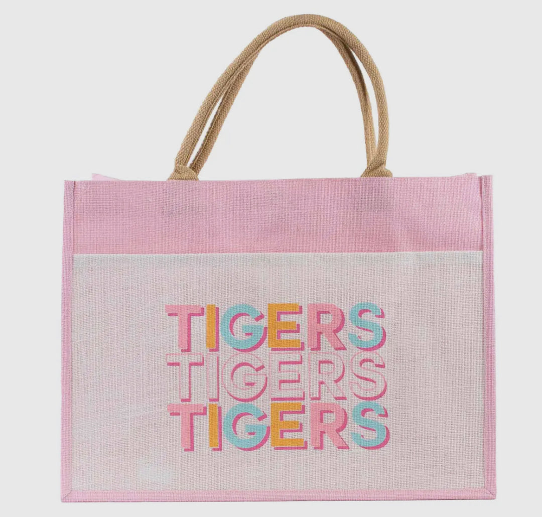 Tiger Friends Jute Pocket Tote