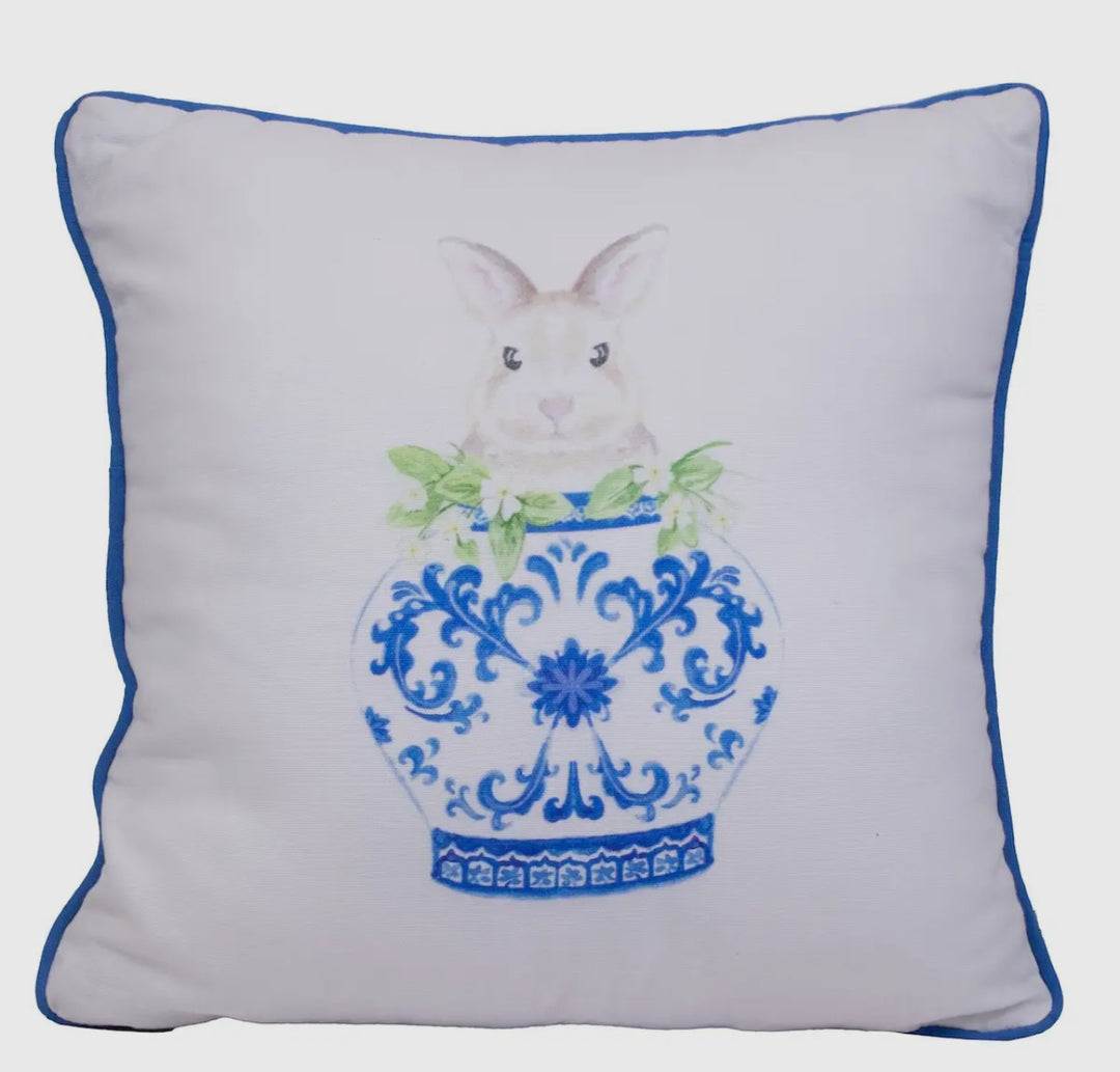 Bunny Blue Pillow