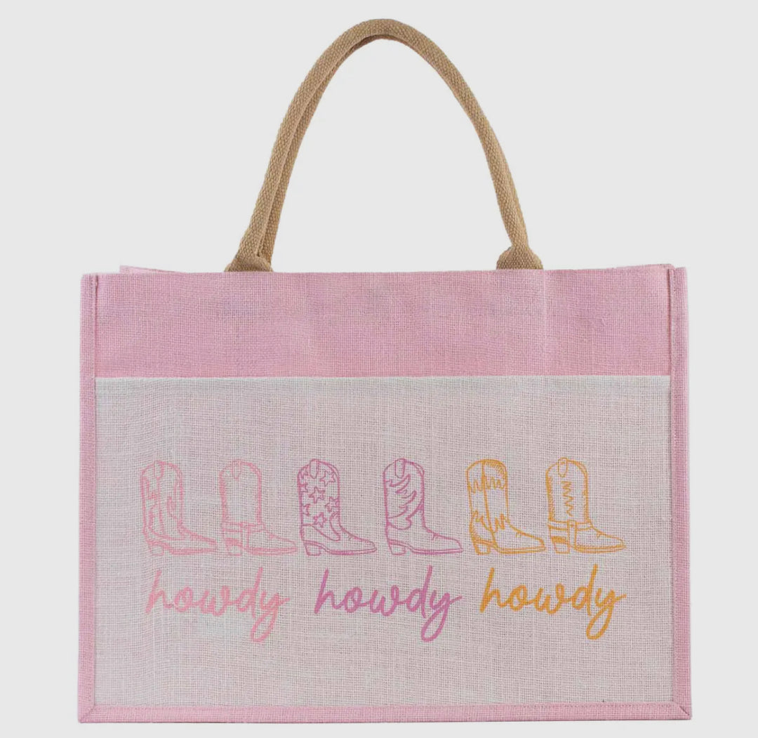 Howdy Cowgirl Jute Tote