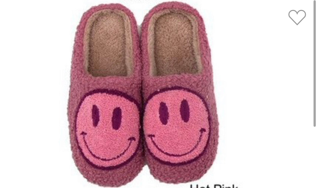 Pink Smiley Face Slippers